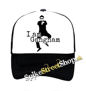 I AM GANGNAM - čiernobiela sieťkovaná šiltovka model "Trucker"