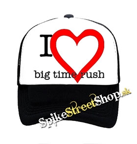 I LOVE BIG TIME RUSH - čiernobiela sieťkovaná šiltovka model "Trucker"