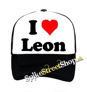 I LOVE LEON - čiernobiela sieťkovaná šiltovka model "Trucker"