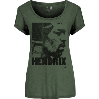 JIMI HENDRIX - Let Me Live - zelené dámske tričko
