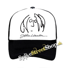 JOHN LENNON - Logo - čiernobiela sieťkovaná šiltovka model "Trucker"