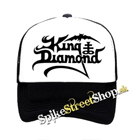 KING DIAMOND - Logo - čiernobiela sieťkovaná šiltovka model "Trucker"
