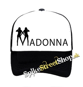 MADONNA - Logo - čiernobiela sieťkovaná šiltovka model "Trucker"