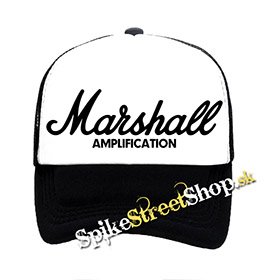 MARSHALL - Logo - čiernobiela sieťkovaná šiltovka model "Trucker"