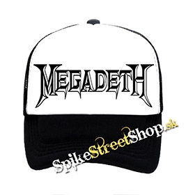 MEGADETH - Logo - čiernobiela sieťkovaná šiltovka model "Trucker"