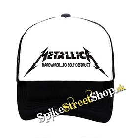 METALLICA - Logo Hardwired - čiernobiela sieťkovaná šiltovka model "Trucker"