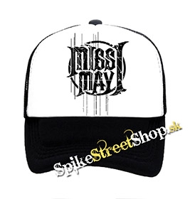 MISS MAY I - Logo - čiernobiela sieťkovaná šiltovka model "Trucker"