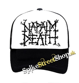 NAPALM DEATH - Logo - čiernobiela sieťkovaná šiltovka model "Trucker"