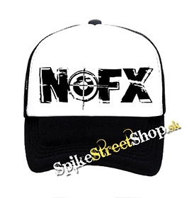 NOFX - Logo - čiernobiela sieťkovaná šiltovka model "Trucker"