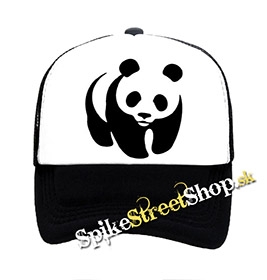 PANDA - Logo - čiernobiela sieťkovaná šiltovka model "Trucker"