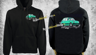 FIAT 126p Green - čierna pánska mikina na zips