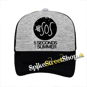 5 SECONDS OF SUMMER - Sign - šedočierna sieťkovaná šiltovka model "Trucker"