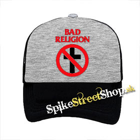 BAD RELIGION - Logo - šedočierna sieťkovaná šiltovka model "Trucker"