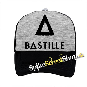 BASTILLE - Logo - šedočierna sieťkovaná šiltovka model "Trucker"