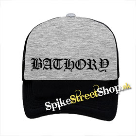 BATHORY - Logo - šedočierna sieťkovaná šiltovka model "Trucker"