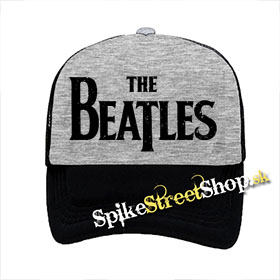 BEATLES - Logo Vintage - šedočierna sieťkovaná šiltovka model "Trucker"