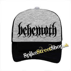 BEHEMOTH - Logo - šedočierna sieťkovaná šiltovka model "Trucker"