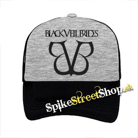 BLACK VEIL BRIDES - Logo 2 - šedočierna sieťkovaná šiltovka model "Trucker"