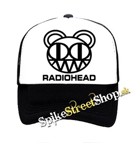 RADIOHEAD - Logo - čiernobiela sieťkovaná šiltovka model "Trucker"