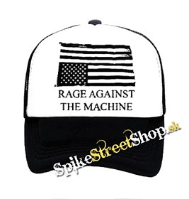 RAGE AGAINST THE MACHINE - čiernobiela sieťkovaná šiltovka model "Trucker"