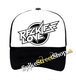 RECKLESS LOVE - Logo - čiernobiela sieťkovaná šiltovka model "Trucker"