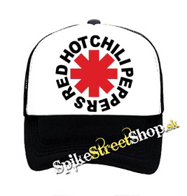 RED HOT CHILI PEPPERS - Logo - čiernobiela sieťkovaná šiltovka model "Trucker"