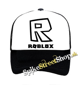ROBLOX - Logo & Znak - čiernobiela sieťkovaná šiltovka model "Trucker"