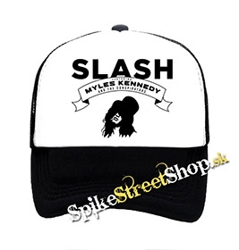 SLASH - Conspirators - čiernobiela sieťkovaná šiltovka model "Trucker"