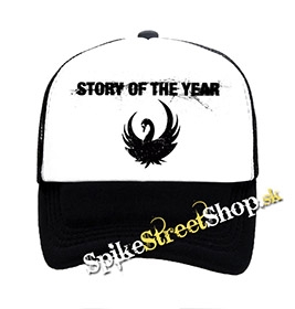 STORY OF THE YEAR - Logo - čiernobiela sieťkovaná šiltovka model "Trucker"