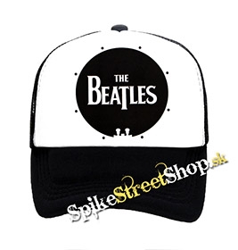 THE BEATLES - Logo - čiernobiela sieťkovaná šiltovka model "Trucker"