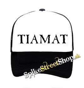 TIAMAT - Logo - čiernobiela sieťkovaná šiltovka model "Trucker"