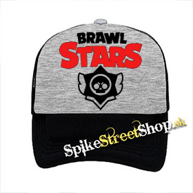 BRAWL STARS - Logo - šedočierna sieťkovaná šiltovka model "Trucker"