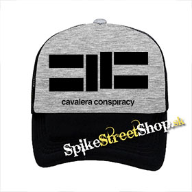 CAVALERA CONPIRACY - Logo - šedočierna sieťkovaná šiltovka model "Trucker"