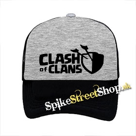 CLASH OF CLANS - Logo - šedočierna sieťkovaná šiltovka model "Trucker"