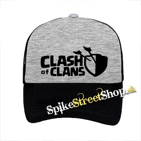 CLASH OF CLANS - Logo - šedočierna sieťkovaná šiltovka model "Trucker"