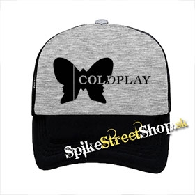 COLDPLAY - Butterfly Logo - šedočierna sieťkovaná šiltovka model "Trucker"