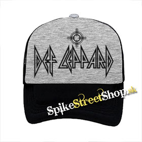 DEF LEPPARD - Logo w Symbol - šedočierna sieťkovaná šiltovka model "Trucker"