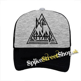 DEF LEPPARD - Logo - šedočierna sieťkovaná šiltovka model "Trucker"