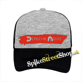 DEPECHE MODE - Logo Red Spirit - šedočierna sieťkovaná šiltovka model "Trucker"