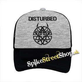 DISTURBED - Logo - šedočierna sieťkovaná šiltovka model "Trucker"