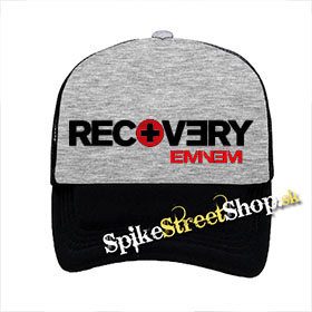 EMINEM - Recovery - šedočierna sieťkovaná šiltovka model "Trucker"