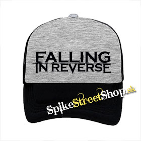 FALLING IN REVERSE - Logo - šedočierna sieťkovaná šiltovka model "Trucker"