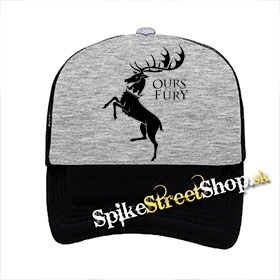 GOT - House Baratheon  - šedočierna sieťkovaná šiltovka model "Trucker"