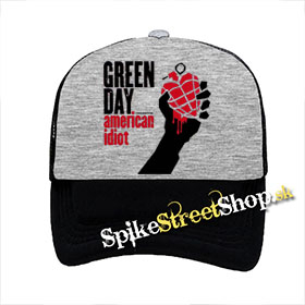 GREEN DAY - American Idiot - šedočierna sieťkovaná šiltovka model "Trucker"
