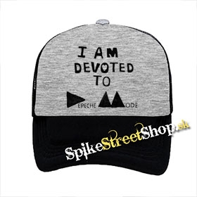 I AM DEVOTED TO DEPECHE MODE - šedočierna sieťkovaná šiltovka model "Trucker"