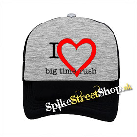 I LOVE BIG TIME RUSH - šedočierna sieťkovaná šiltovka model "Trucker"