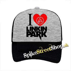 I LOVE LINKIN PARK - šedočierna sieťkovaná šiltovka model "Trucker"