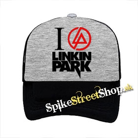 I LOVE LINKIN PARK - Crest - šedočierna sieťkovaná šiltovka model "Trucker"