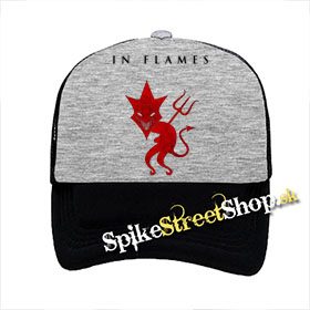 IN FLAMES - Devil - šedočierna sieťkovaná šiltovka model "Trucker"