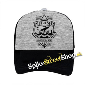 IN FLAMES - Siren Charms - šedočierna sieťkovaná šiltovka model "Trucker"